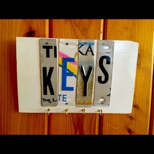 License Plate key Holder wall Art plaque